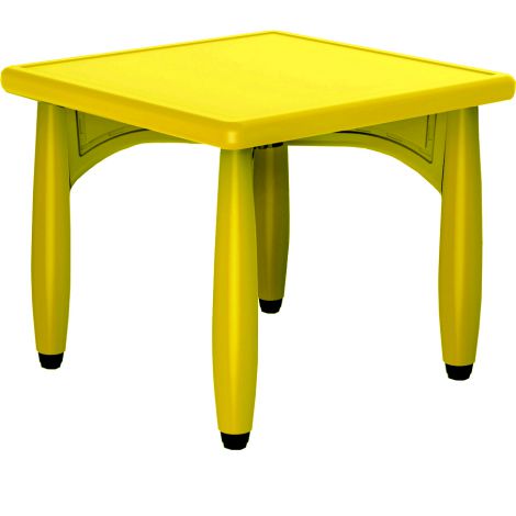 Masa galbena patrata din plastic masura 2 pentru gradinita - poza 1