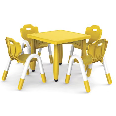 Masa galbena patrata din plastic masura 2 pentru gradinita - poza 2