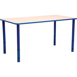 Masa gradinita Bambino - Dreptunghiulara - Cant colorat - Inaltime reglabila - marimea 0-3 – Albastru