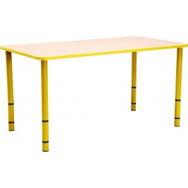 Masa gradinita Bambino - Dreptunghiulara - Cant colorat - Inaltime reglabila - marimea 0-3 – Galben - poza 1