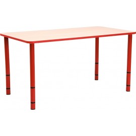 Masa gradinita Bambino - Dreptunghiulara - Cant colorat - Inaltime reglabila - marimea 0-3 – Rosu