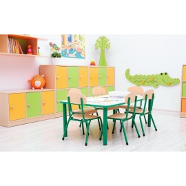 Masa gradinita Bambino - Dreptunghiulara - Cant colorat - Inaltime reglabila - marimea 0-3 – Verde - poza 5