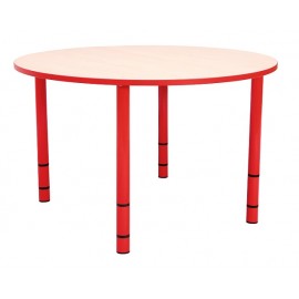 Masa gradinita - Bambino - Rotunda - Cant colorat - Inaltime reglabila - Marimea 0-3 – Rosu - poza 1