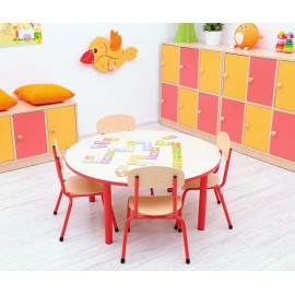 Masa gradinita -Bambino - Rotunda - Cant colorat - marimea 0 - Rosu - poza 2
