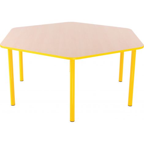 Masa hexagonala Bambino 46 cm cu cant galben