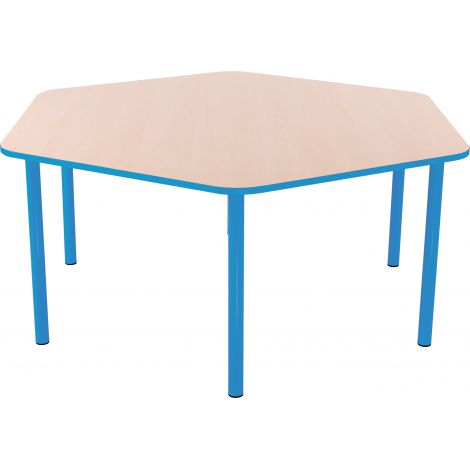 Masa hexagonala Bambino 52 cm cu cant bleu