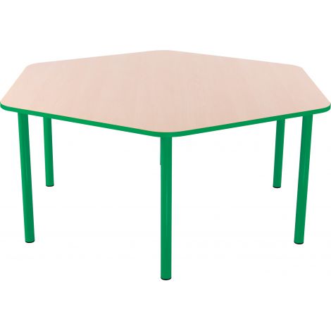 Masa hexagonala Bambino 58 cm cu cant verde