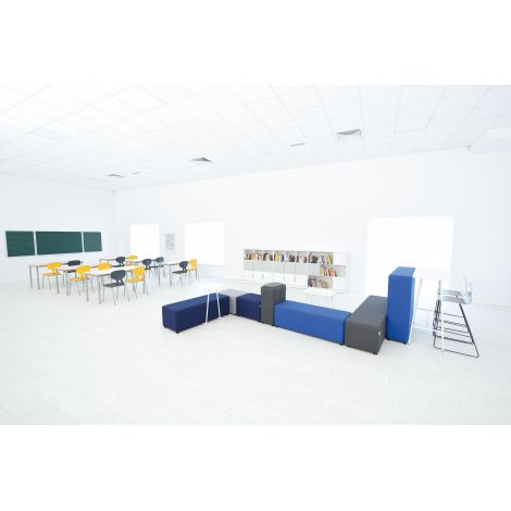 Masa Mila Wave HPL mare 140 x 72 cm, marime 6, alba, colturi rotunjite, pentru 4 elevi - poza 4