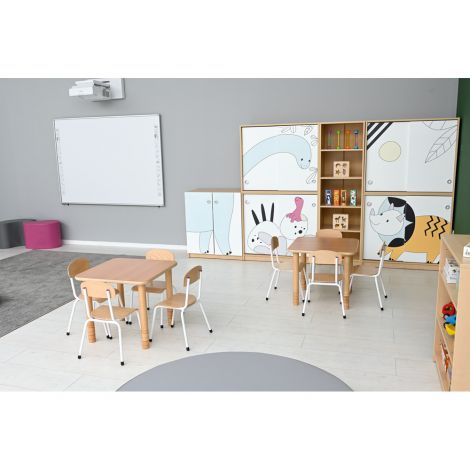 Masa patrata Flexi 60x60 cm, cu blat gros, ajustabila mas 0-3, gradinita - poza 5