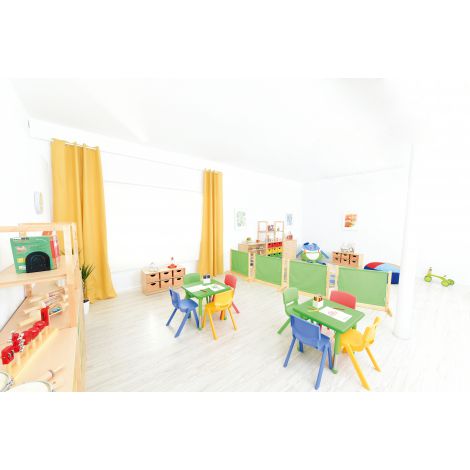 Masa patrata reglabila din plastic pentru gradinita, 40-60 cm, verde - poza 2