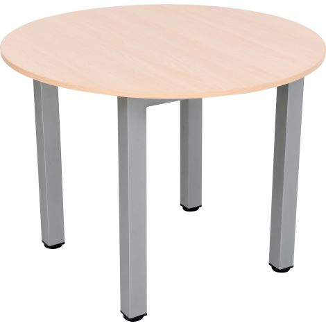 Masa rotunda, diam 100 cm, inaltime 76 cm, culoare artar, scoala, sala asteptare