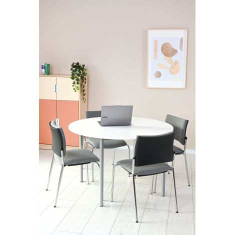 Masa scolara rotunda ML blat alb, 120 cm diametru, mas 6, inaltime 76 cm - poza 3