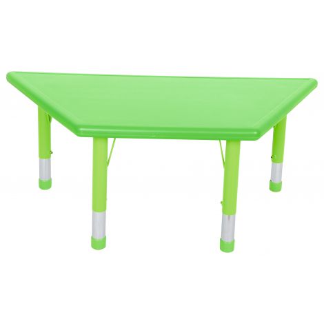 Masa trapezoidala reglabila din plastic pentru gradinita, 40-60 cm, verde - poza 1