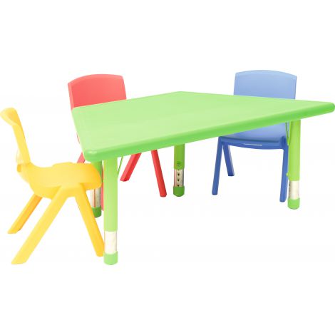 Masa trapezoidala reglabila din plastic pentru gradinita, 40-60 cm, verde - poza 4