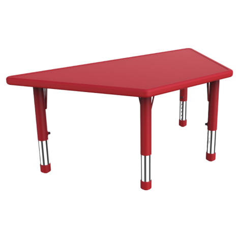Masa trapezoidala rosie din plastic reglabila marimea 1-3 pentru gradinita - poza 1