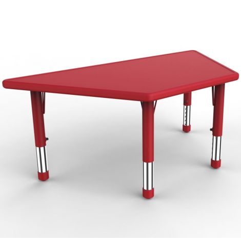 Masa trapezoidala rosie din plastic reglabila marimea 1-3 pentru gradinita - poza 2