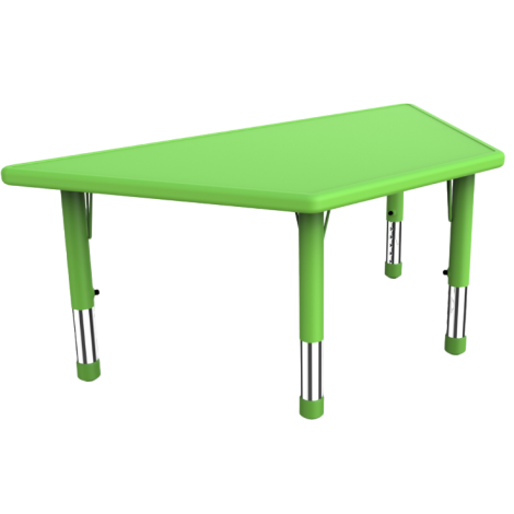 Masa trapezoidala verde din plastic reglabila marimea 1-3 pentru gradinita - poza 1