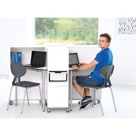 Masa triunghiulara Easymove alba, marime 6, 76 cm inaltime - poza 2