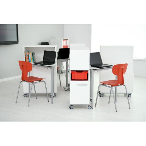 Masa triunghiulara Easymove alba, marime 6, 76 cm inaltime - poza 3