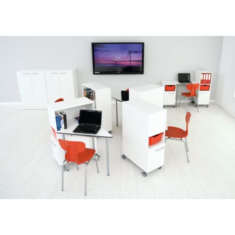 Masa triunghiulara Easymove alba, marime 6, 76 cm inaltime - poza 4