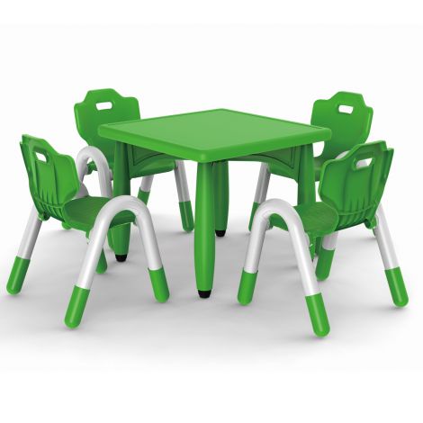Masa verde patrata din plastic masura 2 pentru gradinita - poza 2