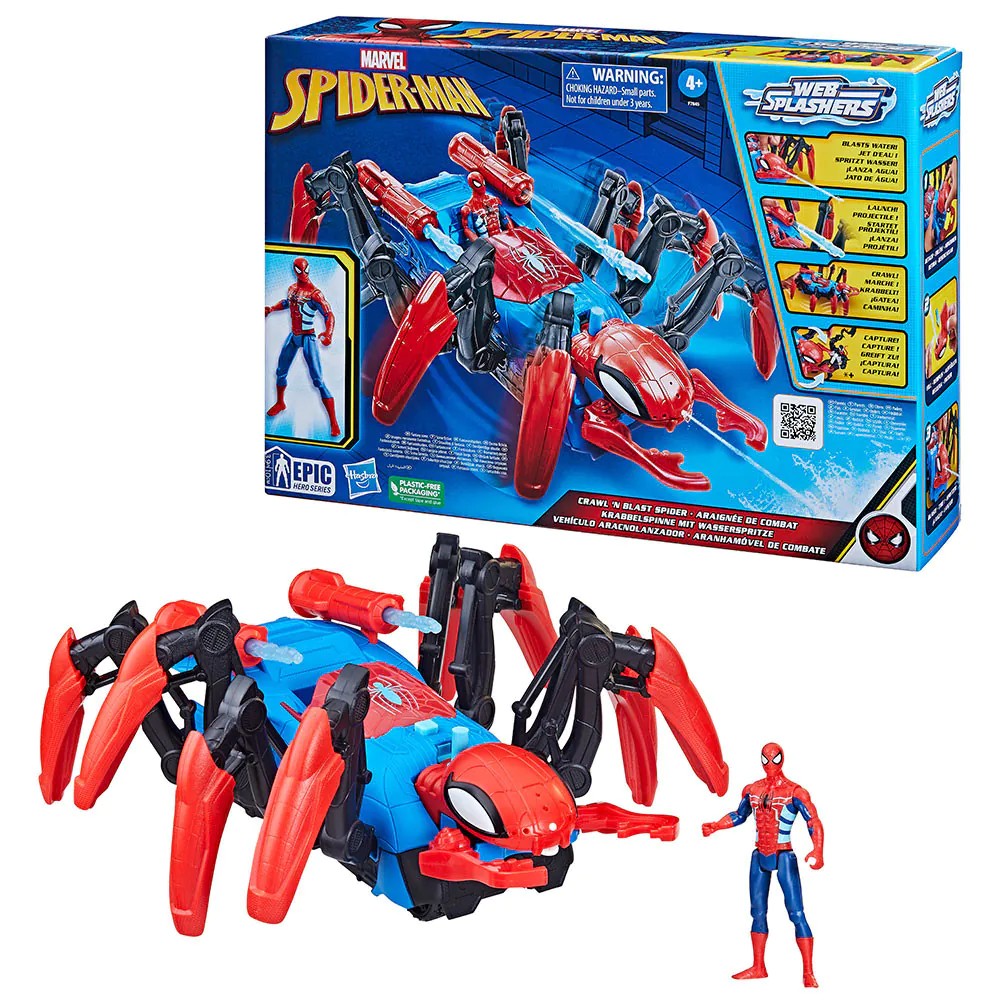Masina cu figurina Hasbro Spiderman Crawl and Blast Spider - poza 3