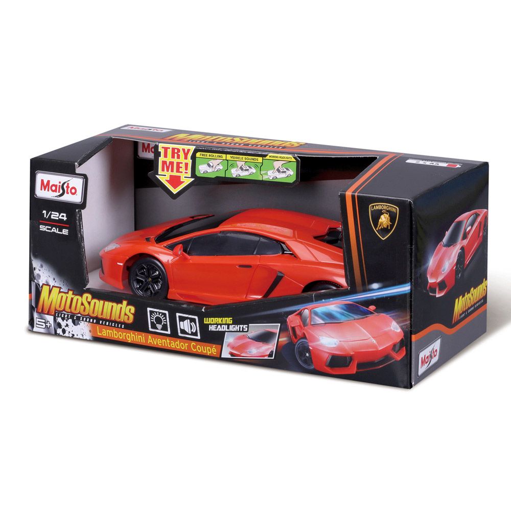 Masina cu sunete si lumini Maisto Motosounds Lamborghini Aventador Coupe 1:24 - poza 2