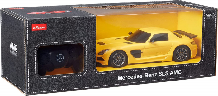 Masina cu Telecomanda Mercedes-Benz SLS AMG Galbena, Scara 1:18