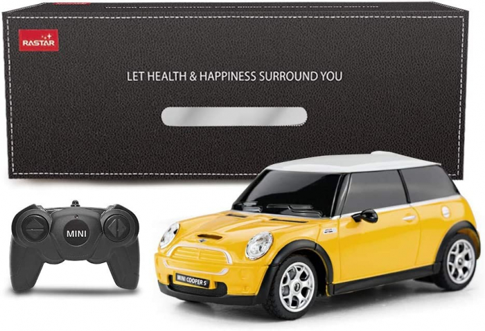 Masina cu Telecomanda Mini Cooper Galbena, Scara 1:24