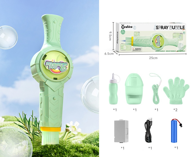 Masina de Bule de Fum Magic - Bagheta cu Efect de Ceata si Lumina LED Verde Verde
