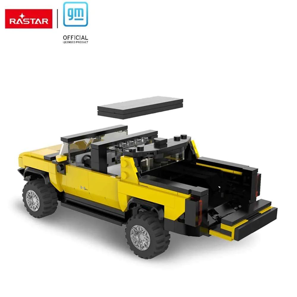 Masina de construit Rastar Jeep Hummer EV 1:30 Yellow - poza 3