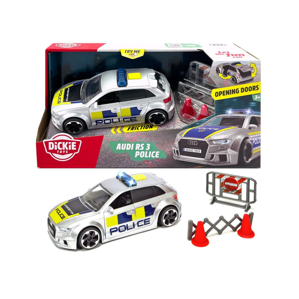 Masina de politie cu lumini si sunete Dickie Audi RS3 15 cm - poza 2