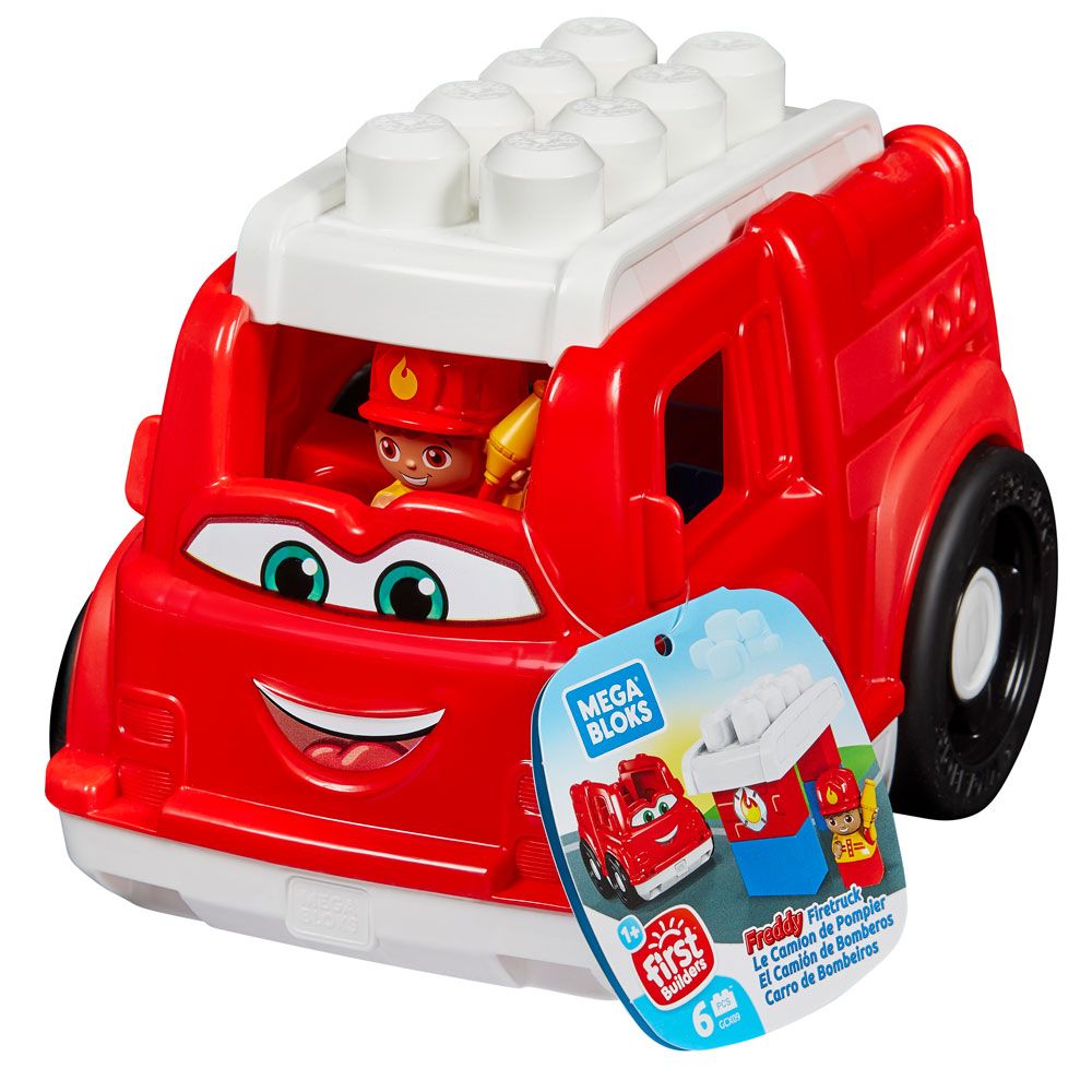 Masina de pompieri cu cuburi Mega Blocks First Builders 6 piese - poza 2