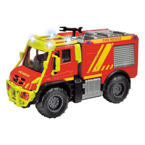 Masina de pompieri Majorette Mercedes Unimog U530 Fire Truck 13 cm cu lumini si sunete - poza 1
