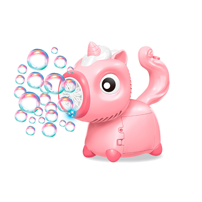 Masina electrica pentru baloane de sapun cu design unicorn roz
