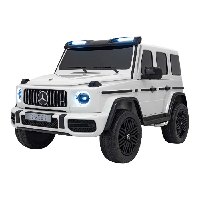 Masina electrica pentru copii cu 2 locuri, Mercedes AMG G63 XXL 24V 800W 4x4 ecran LCD, echipare Lux (G63-mp4) Alb - Autokids.ro - poza 1