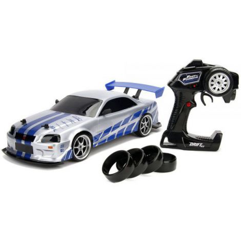 Masina Jada Toys Fast and Furious Nissan Skyline GTR Drift cu anvelope si telecomanda - poza 1