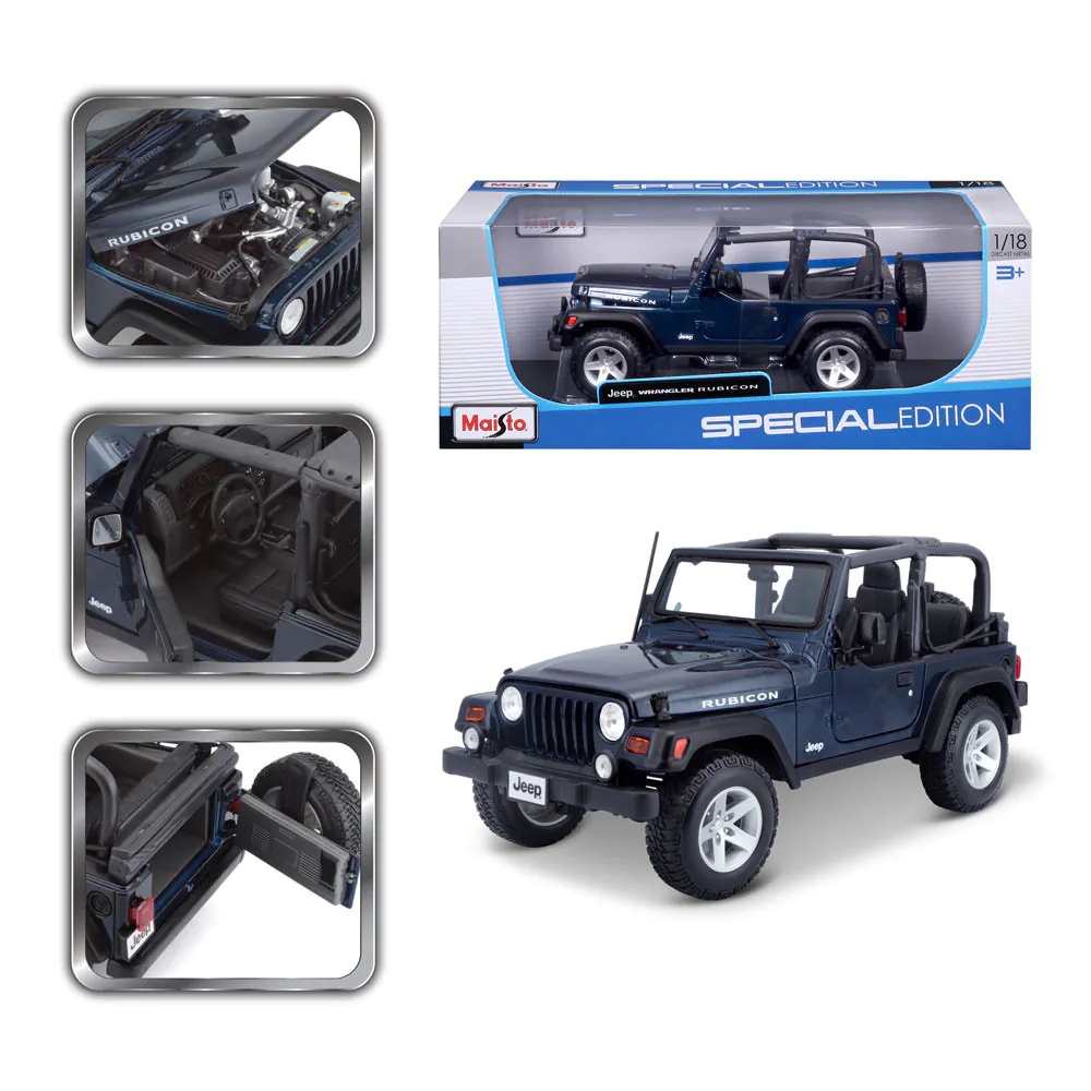 Masina Maisto Special Edition Jeep Wrangler Rubicon 1:18 Albastru - poza 2
