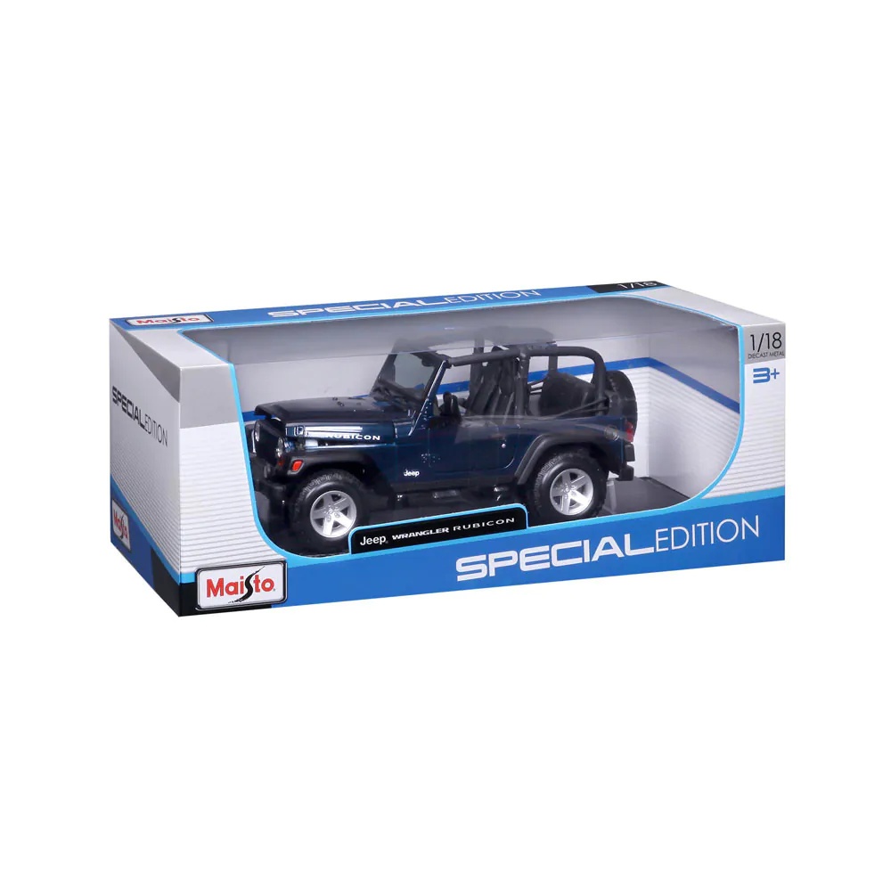 Masina Maisto Special Edition Jeep Wrangler Rubicon 1:18 Albastru - poza 3
