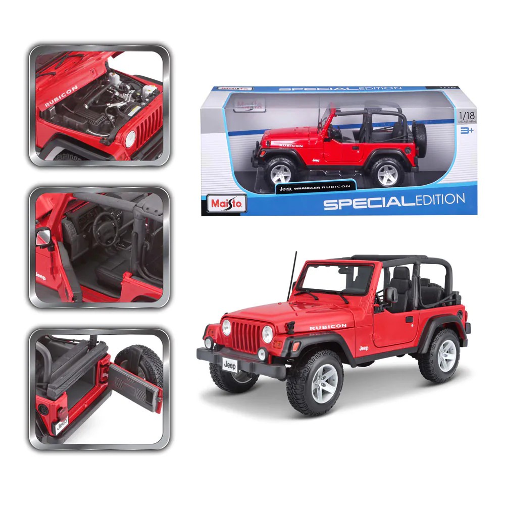 Masina Maisto Special Edition Jeep Wrangler Rubicon 1:18 Rosu - poza 2