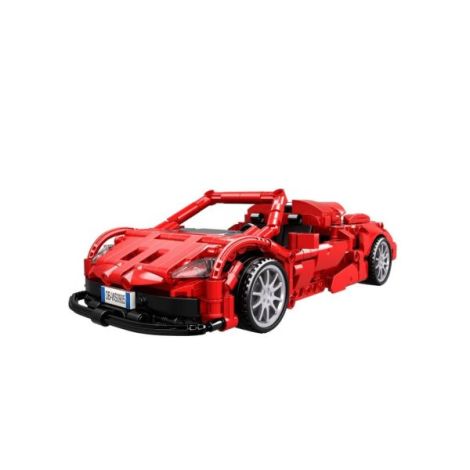 Masina sport rosie tip lego tehnic de constructie (482 piese) - poza 2