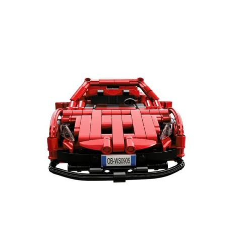 Masina sport rosie tip lego tehnic de constructie (482 piese) - poza 4