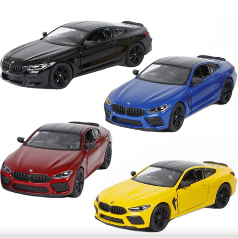 Masinuta BMW M8 sport, die-cast, scara 1 la 38, pull-back, usi mobile, lungime 12.5 cm - poza 2