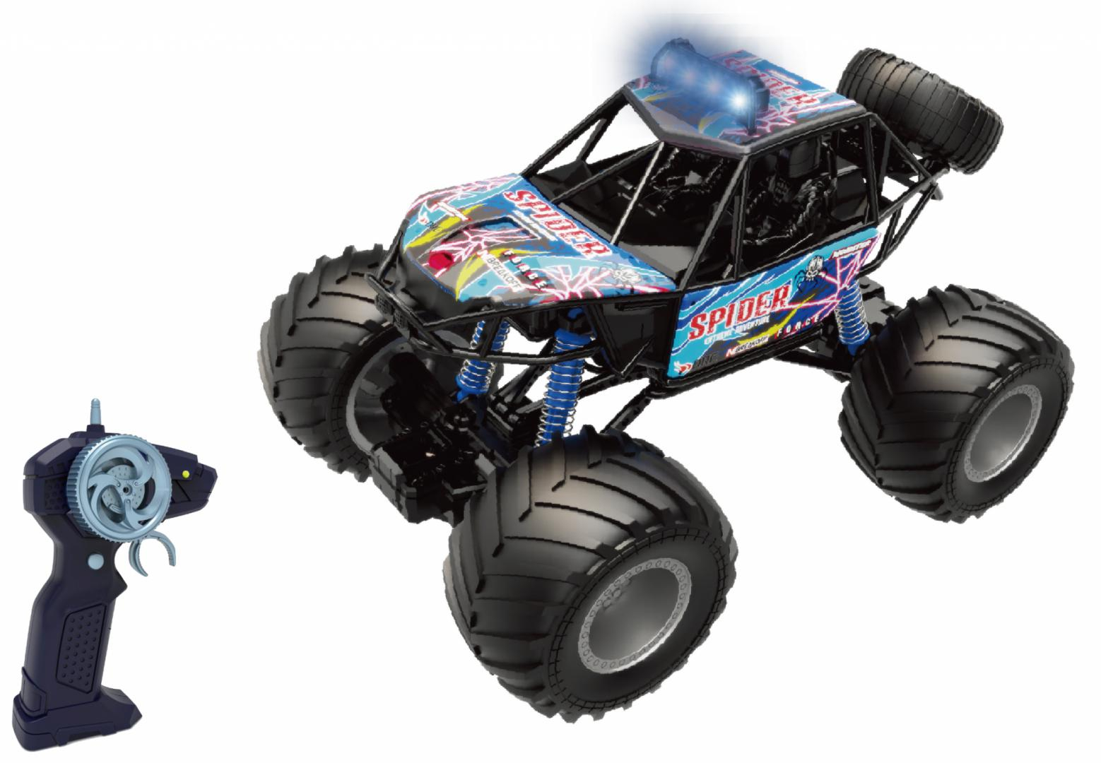 MASINUTA CU TELECOMANDA BIG FOOT, SCARA 1 10, 44CM, ALBASTRU