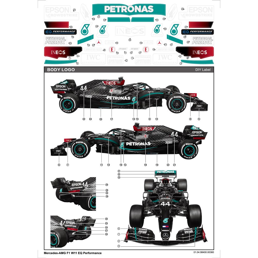 Masinuta cu telecomanda Mercedes AMG F1 W11 EQ Performance 1:18 - poza 2