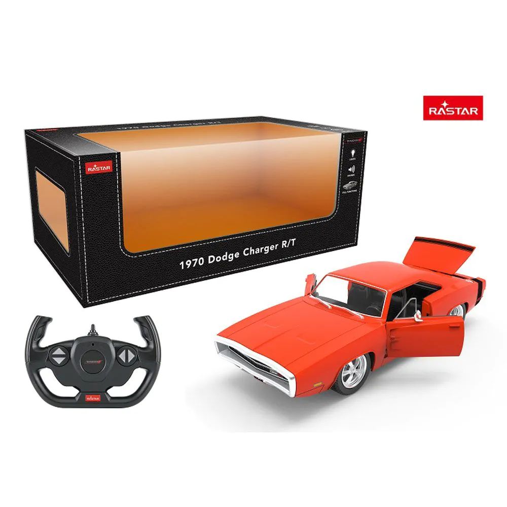 Masinuta cu telecomanda Rastar Dodge Charger Open Trunk 1970 1:16 - poza 2