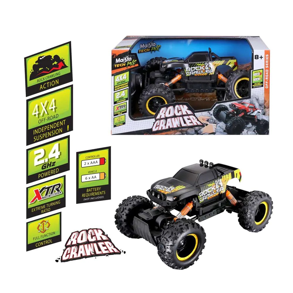Masinuta cu Telecomanda Rock Crawler Maisto Tech R/C Suspensie Independenta 32 x 21 x 17 cm Neagra - poza 2