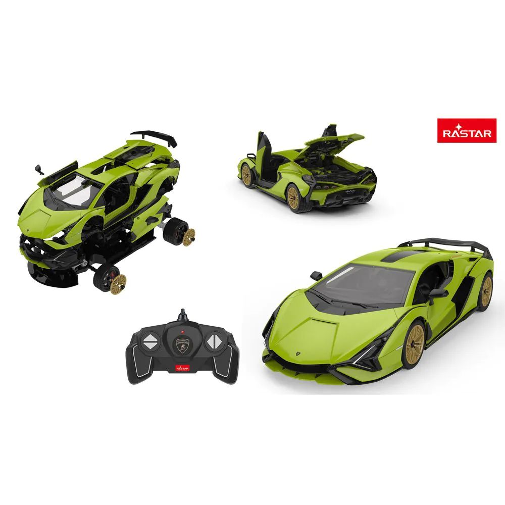 Masinuta de asamblat cu telecomanda Rastar Lamborghini Sian 1:18 - poza 3