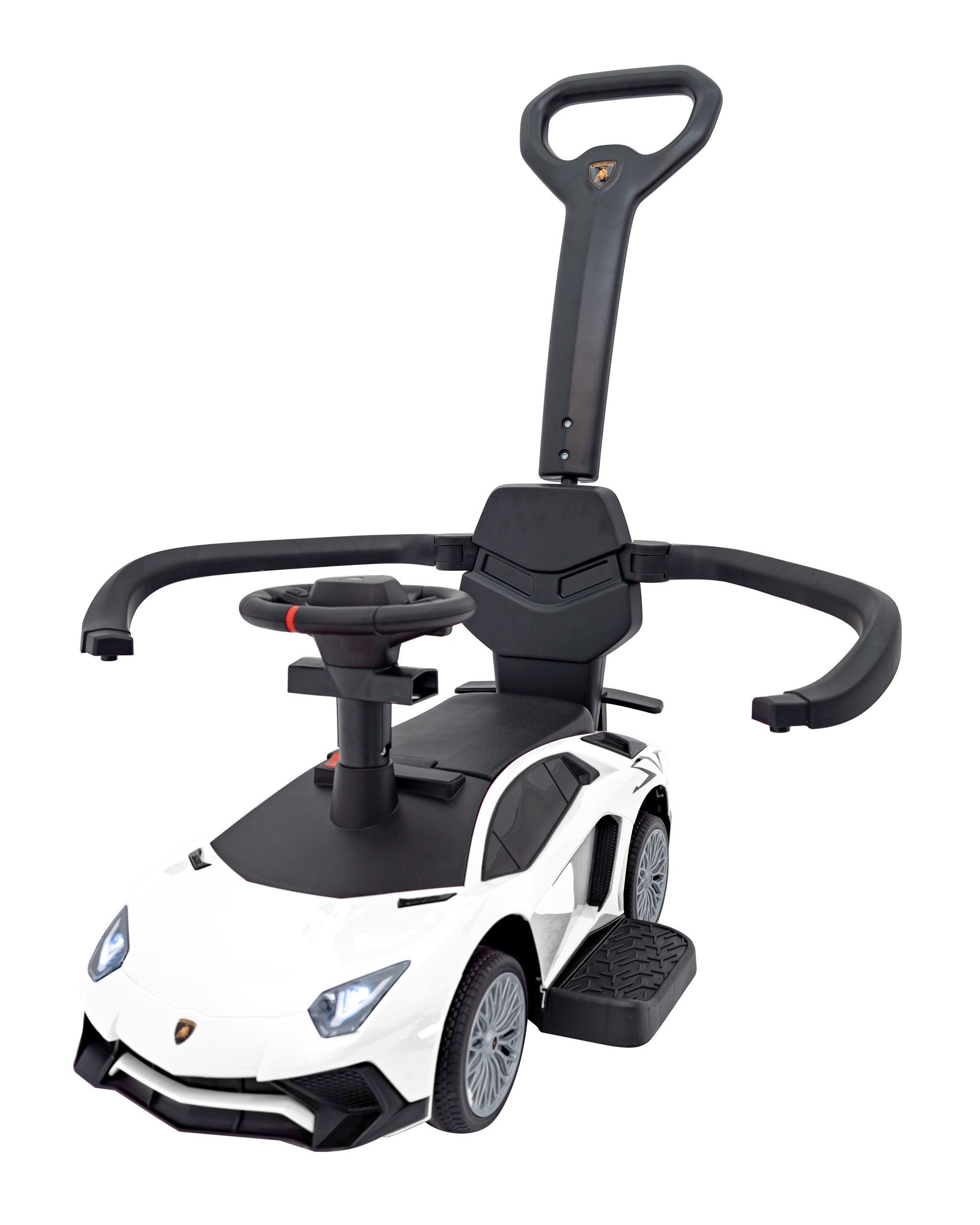 Masinuta de impins cu maner parental 2-in-1 Lamborghini Aventador (8810) Alb - Autokids.ro - poza 3