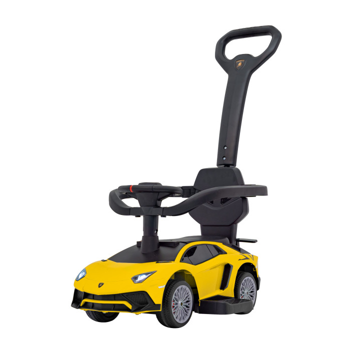 Masinuta de impins cu maner parental Lamborghini Aventador (8810) Galben - Autokids.ro - poza 1